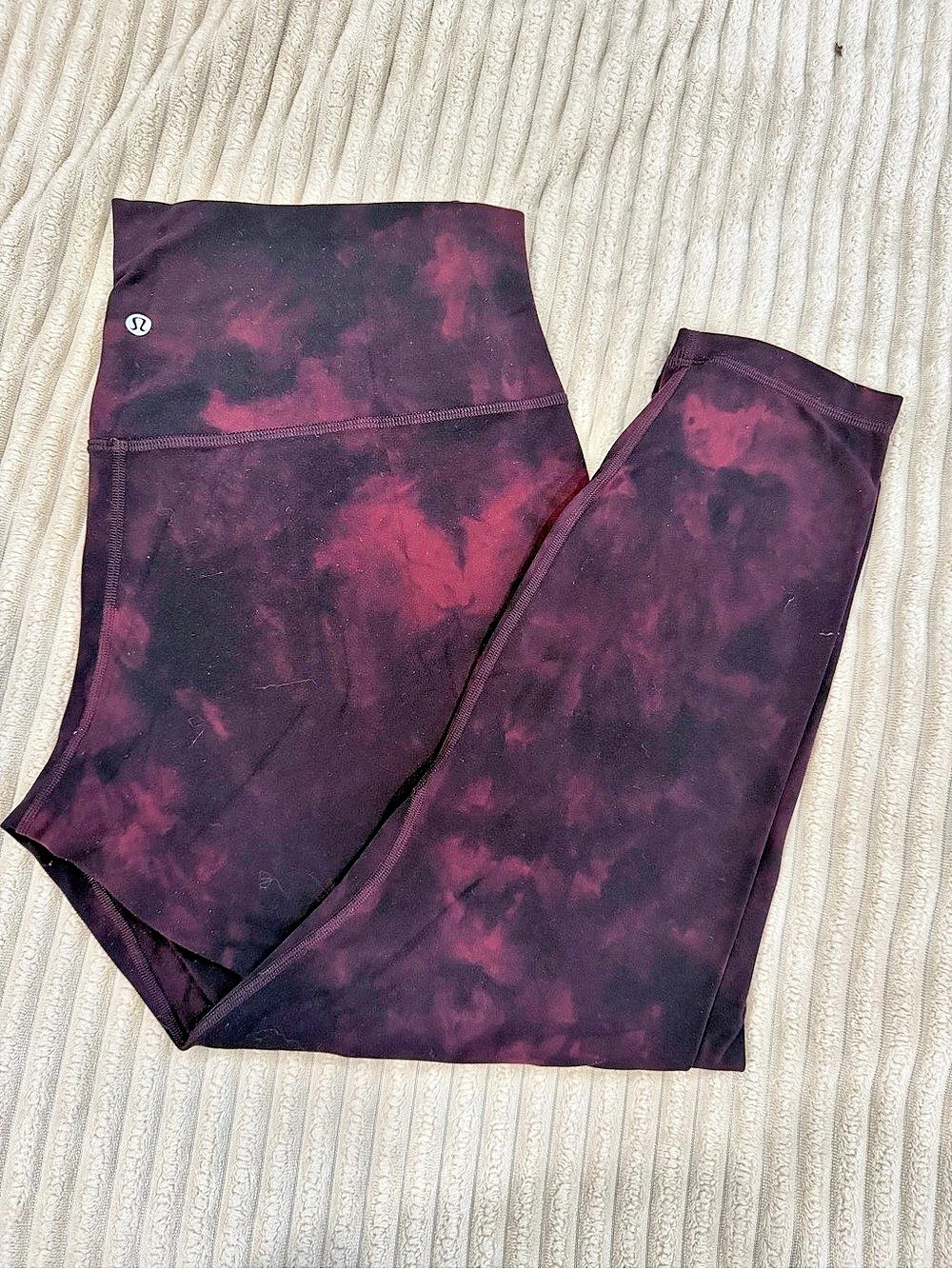 Lululemon Tie-Dye Leggings Size 16 Purple & Black